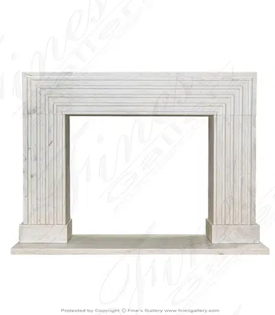Modern Statuary White Marble Fireplace Mantel