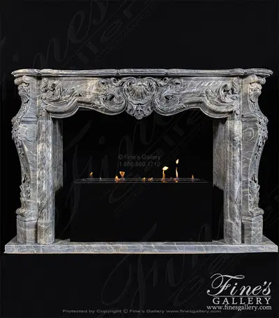 Stunning King Rococo Mantel in Breccia Antique Marble