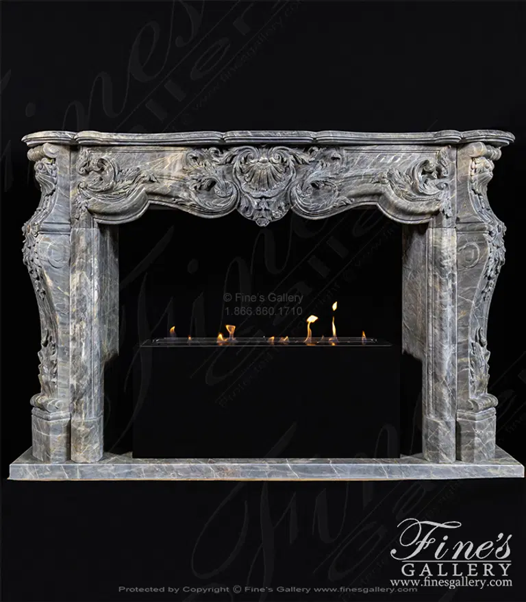 Stunning King Rococo Mantel in Breccia Antique Marble