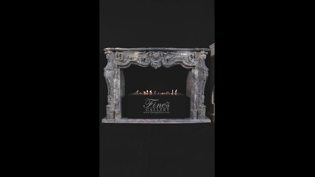 Stunning King Rococo Marble Mantel | Breccia Antique Mantel