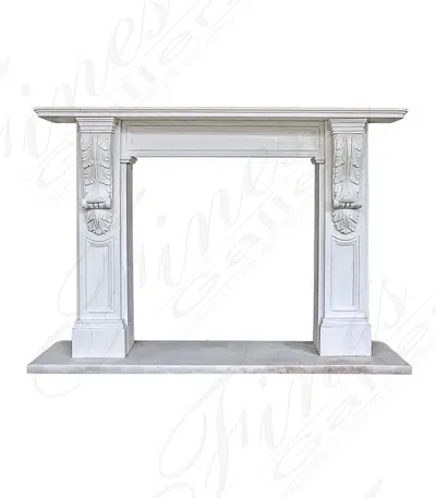 Accanthus Corbel Regency Mantel In Statuary White Marble