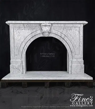 Arched Style Carrara Marble Fireplace Mantel