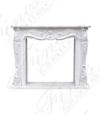 Louis XV French Style Mantel in Statuary White Marble