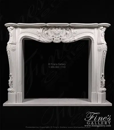Traditional Louis XIV French Marble Fireplace Mantel