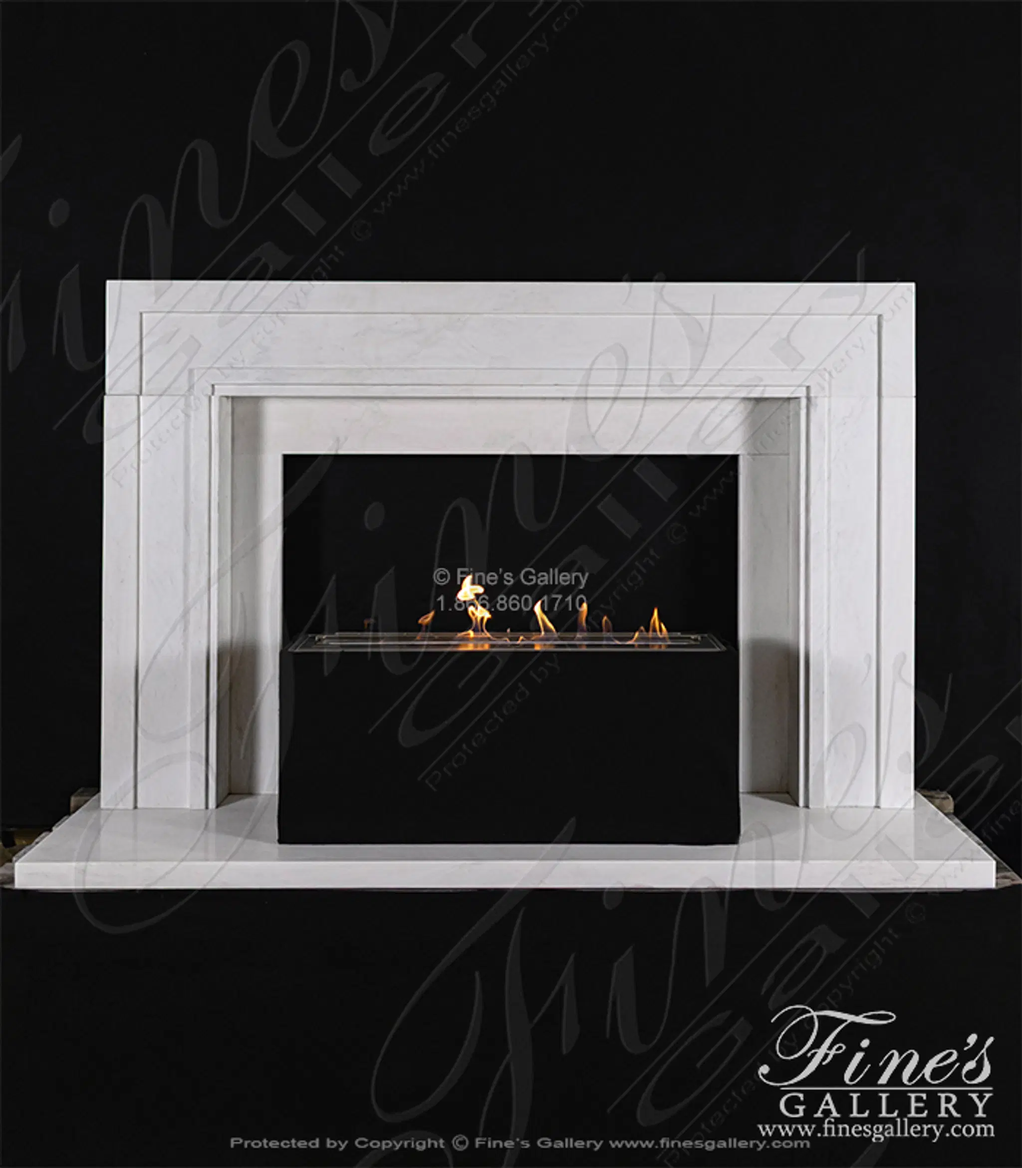 Contemporary Mantel in Statuary Marble