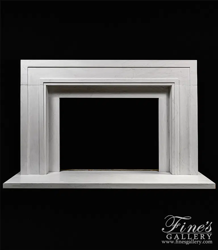 Contemporary Mantel in Statuary Marble