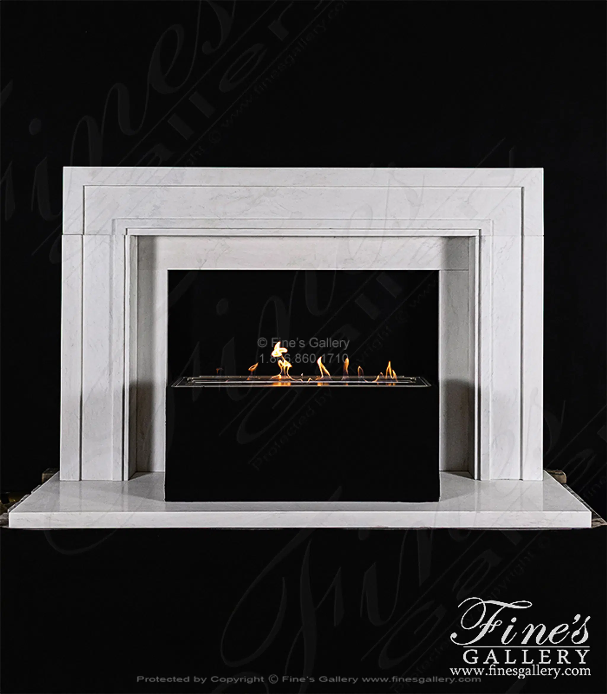 Contemporary Mantel in Statuary Marble