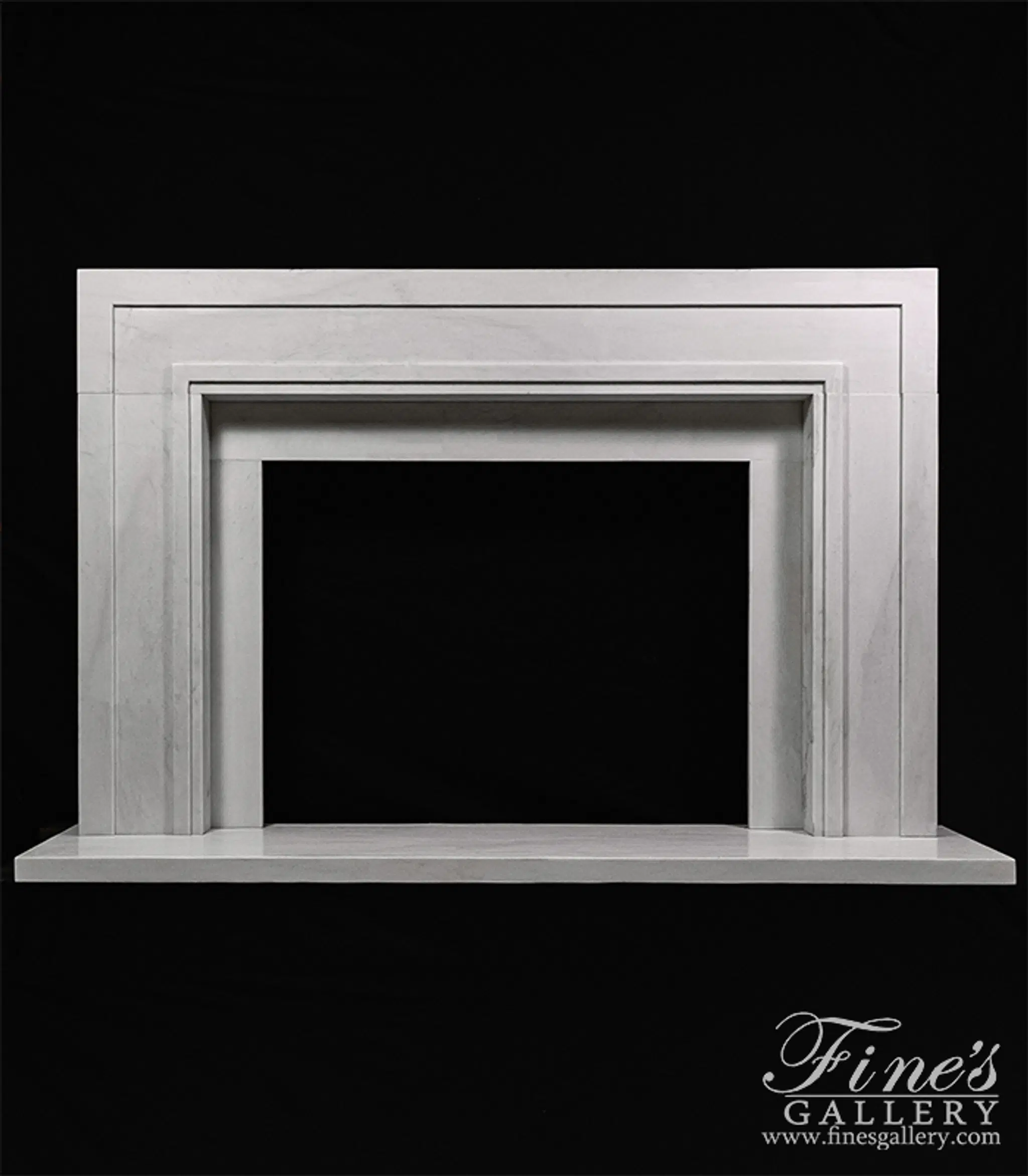 Contemporary Mantel in Statuary Marble — Model MFP-2478 — Hand-Crafted by Fine's Gallery