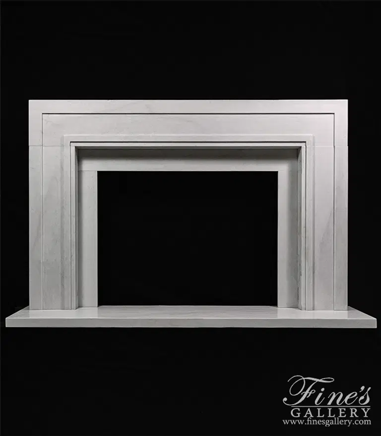 Contemporary Mantel in Statuary Marble