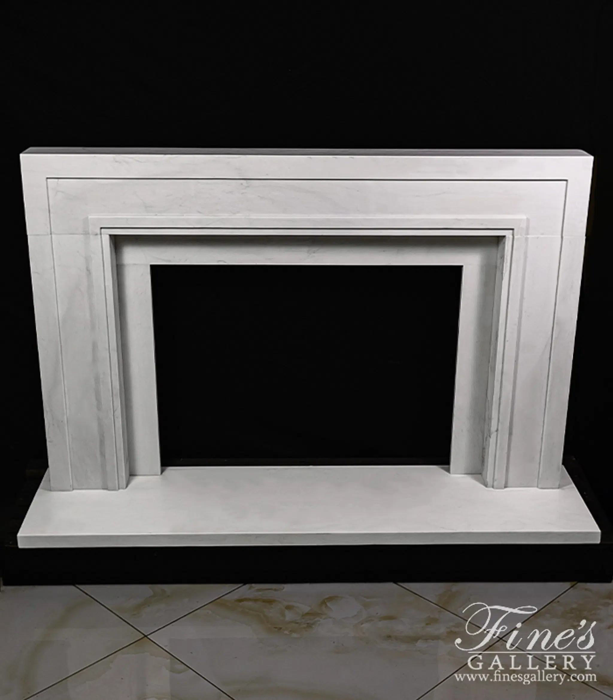 Contemporary Mantel in Statuary Marble — Model MFP-2478 — detail view 1