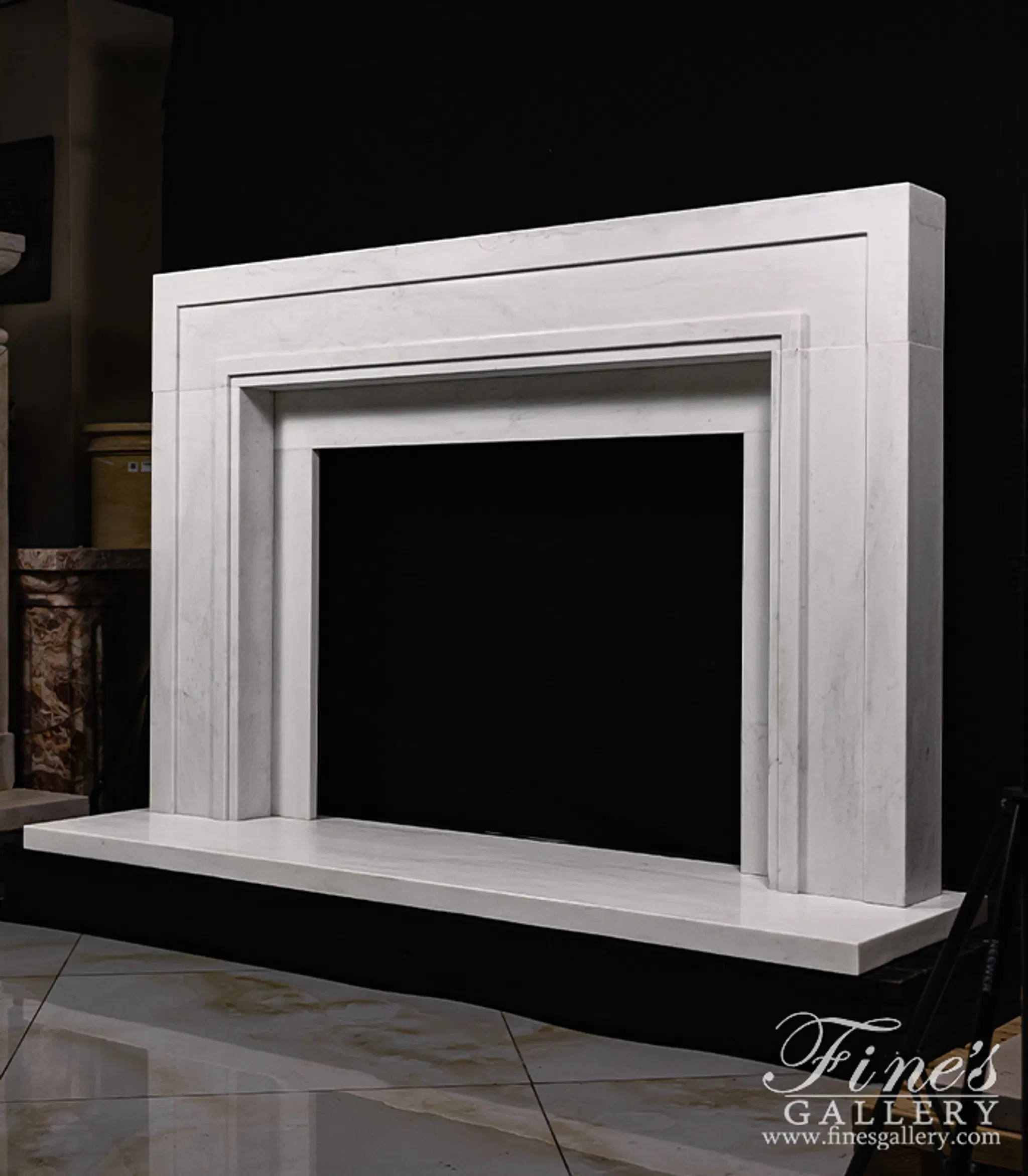 Contemporary Mantel in Statuary Marble — Model MFP-2478 — detail view 2