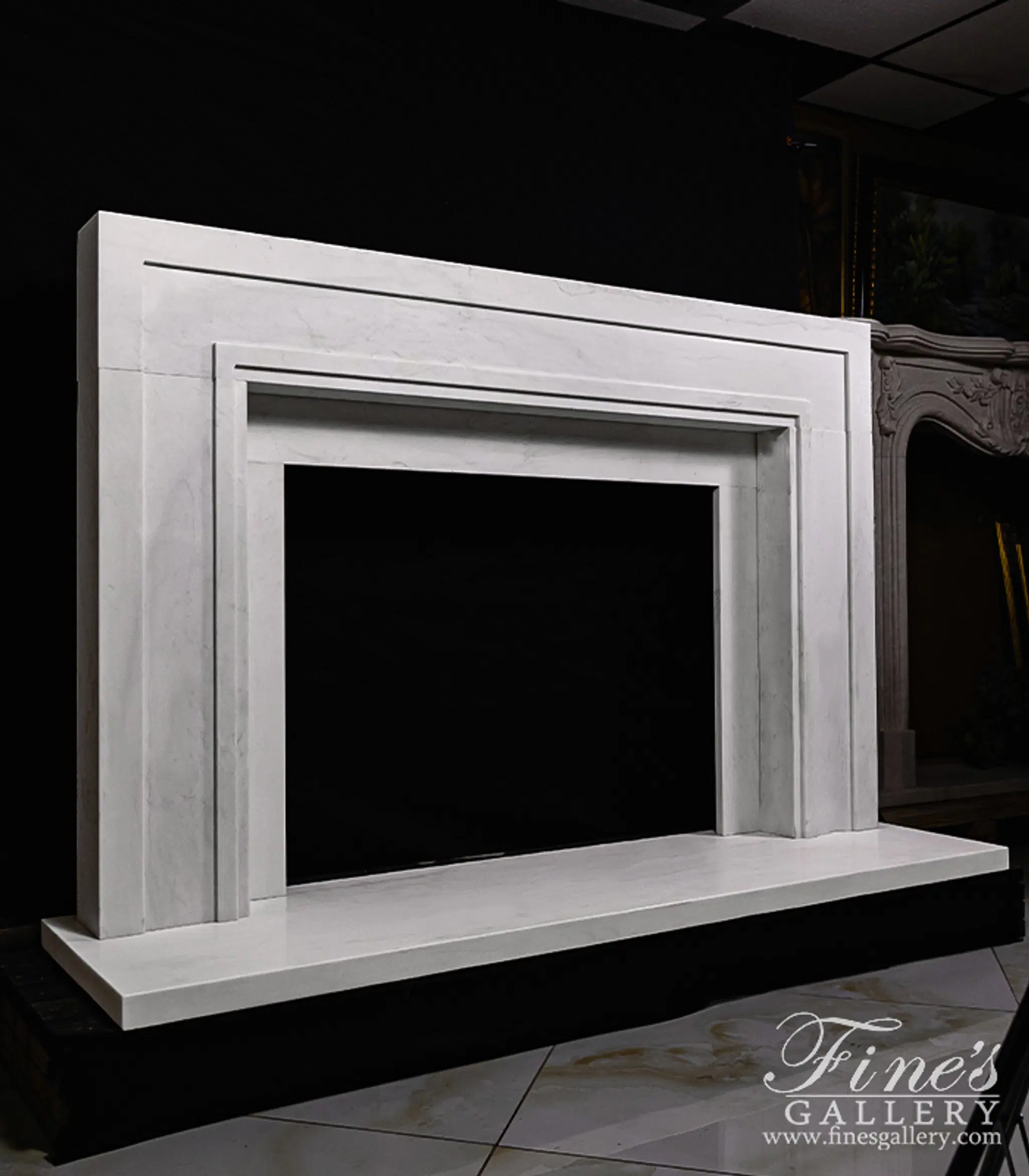 Contemporary Mantel in Statuary Marble — Model MFP-2478 — detail view 3