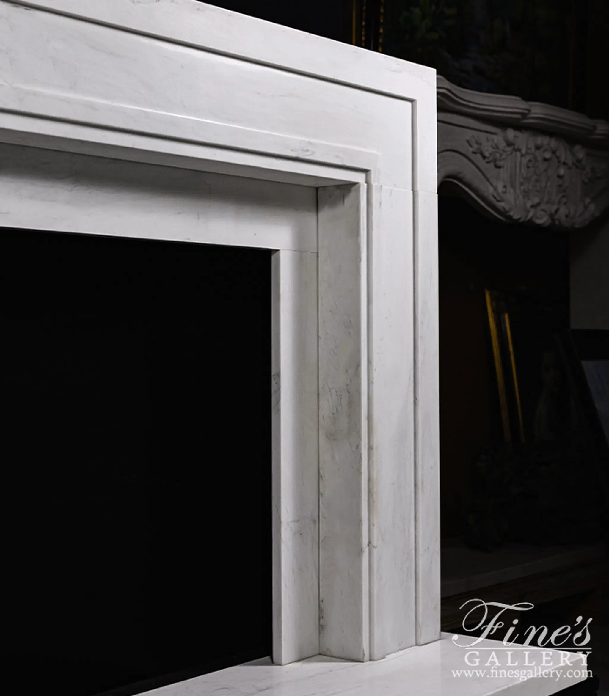 Contemporary Mantel in Statuary Marble — Model MFP-2478 — detail view 4