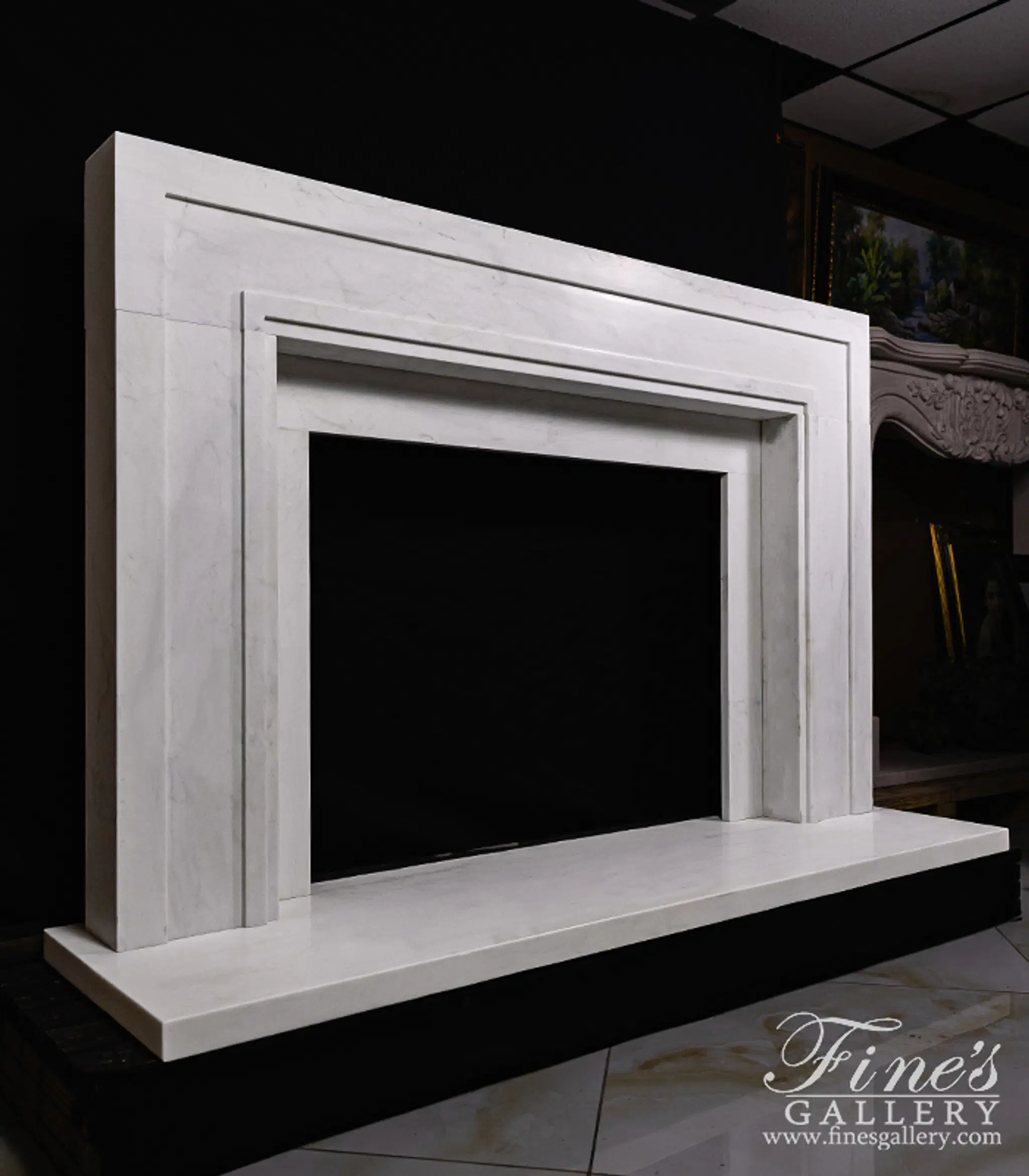 Contemporary Mantel in Statuary Marble — Model MFP-2478 — detail view 6