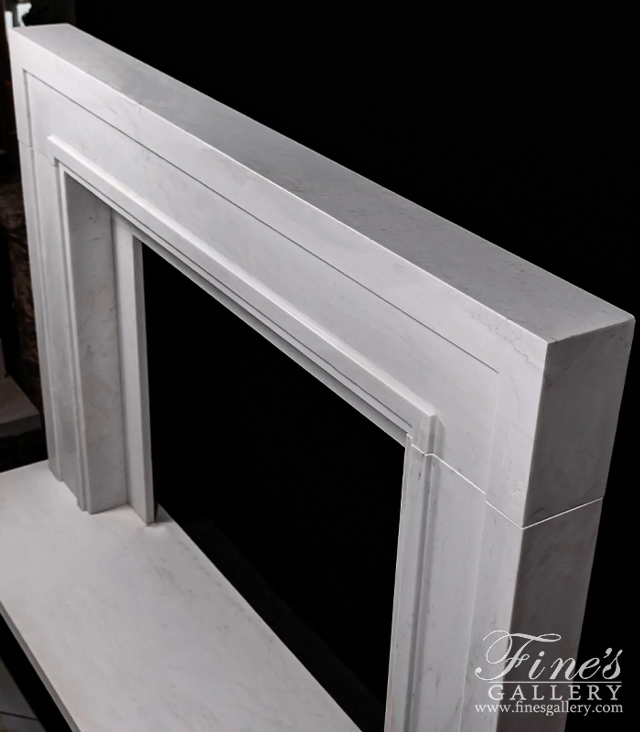 Contemporary Mantel in Statuary Marble — Model MFP-2478 — detail view 7