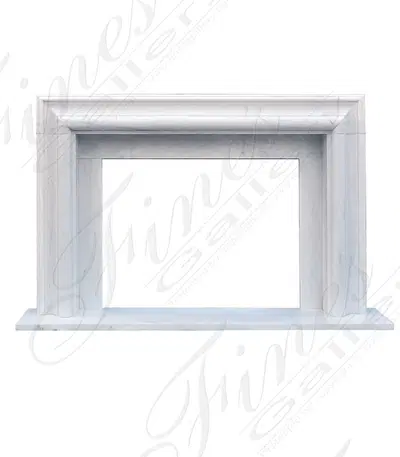 Oversized Bolection Mantelpiece in Statuary White Marble