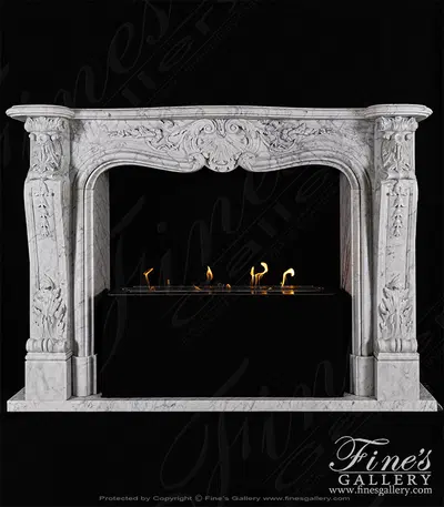Carrara Marble French Style Fireplace Mantel