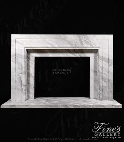 Contemporary Grecian Volokas Marble Fireplace Mantel