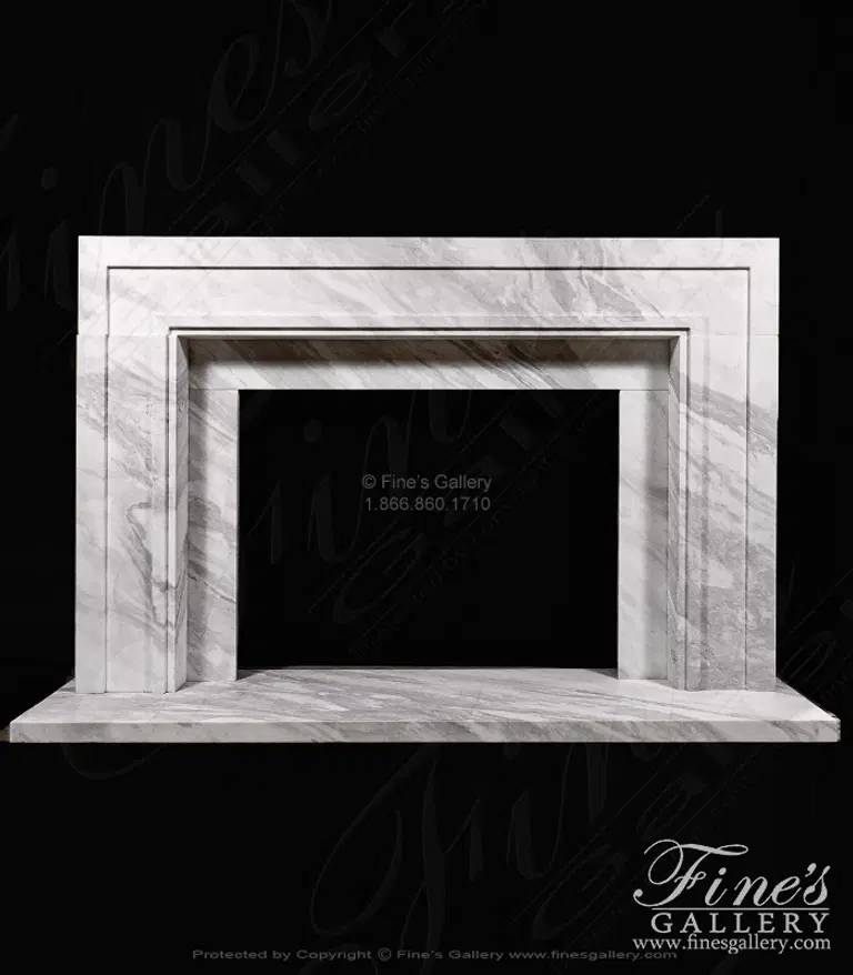 Contemporary Grecian Volokas Marble Fireplace Mantel