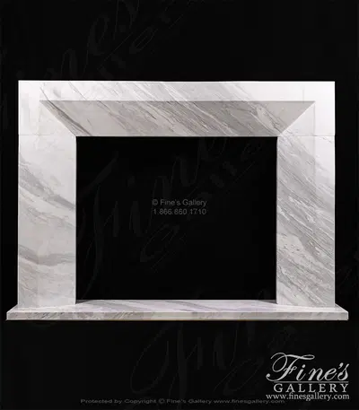 Contemporary Marble Mantel in Grecian Volokas Marble