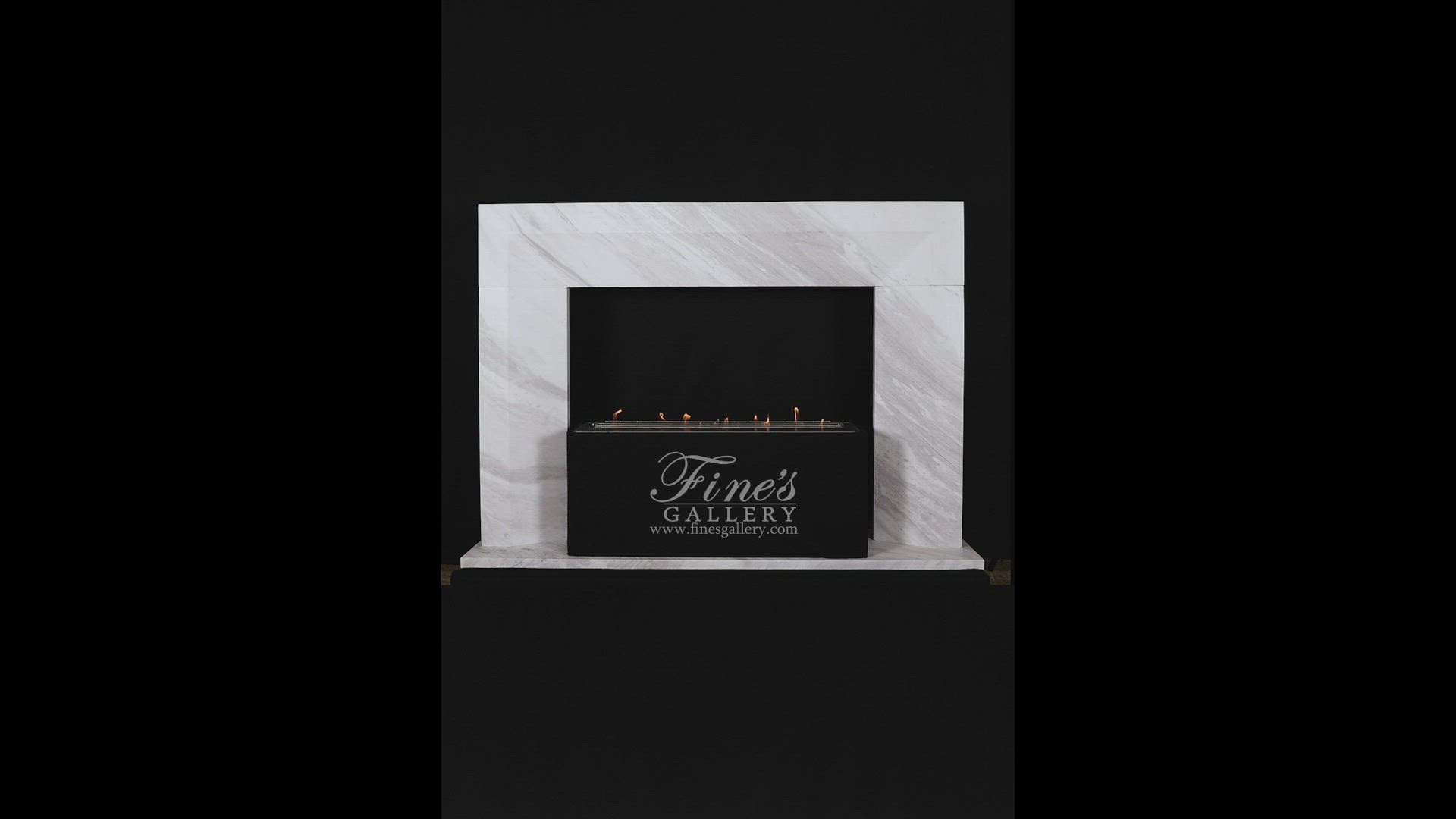 Contemporary Marble Mantel in Grecian Volokas Marble — Model MFP-2492 — product video