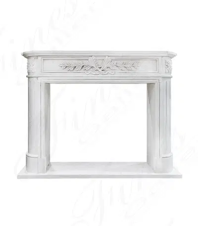Imported Regency Style Fireplace Mantel in Statuary White Marble