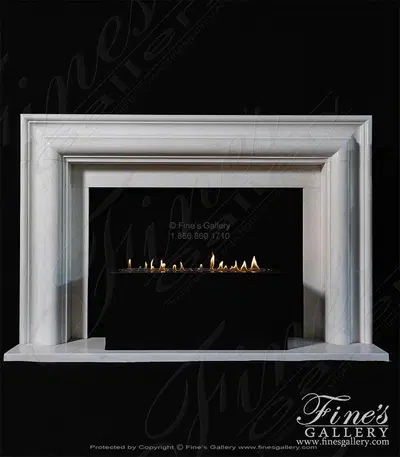 Oversized Bolection Style Fireplace Mantel in Statuary White Marble