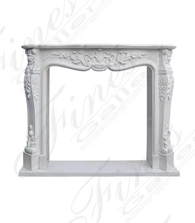 Louis XV French Mantel in Statuary White Marble