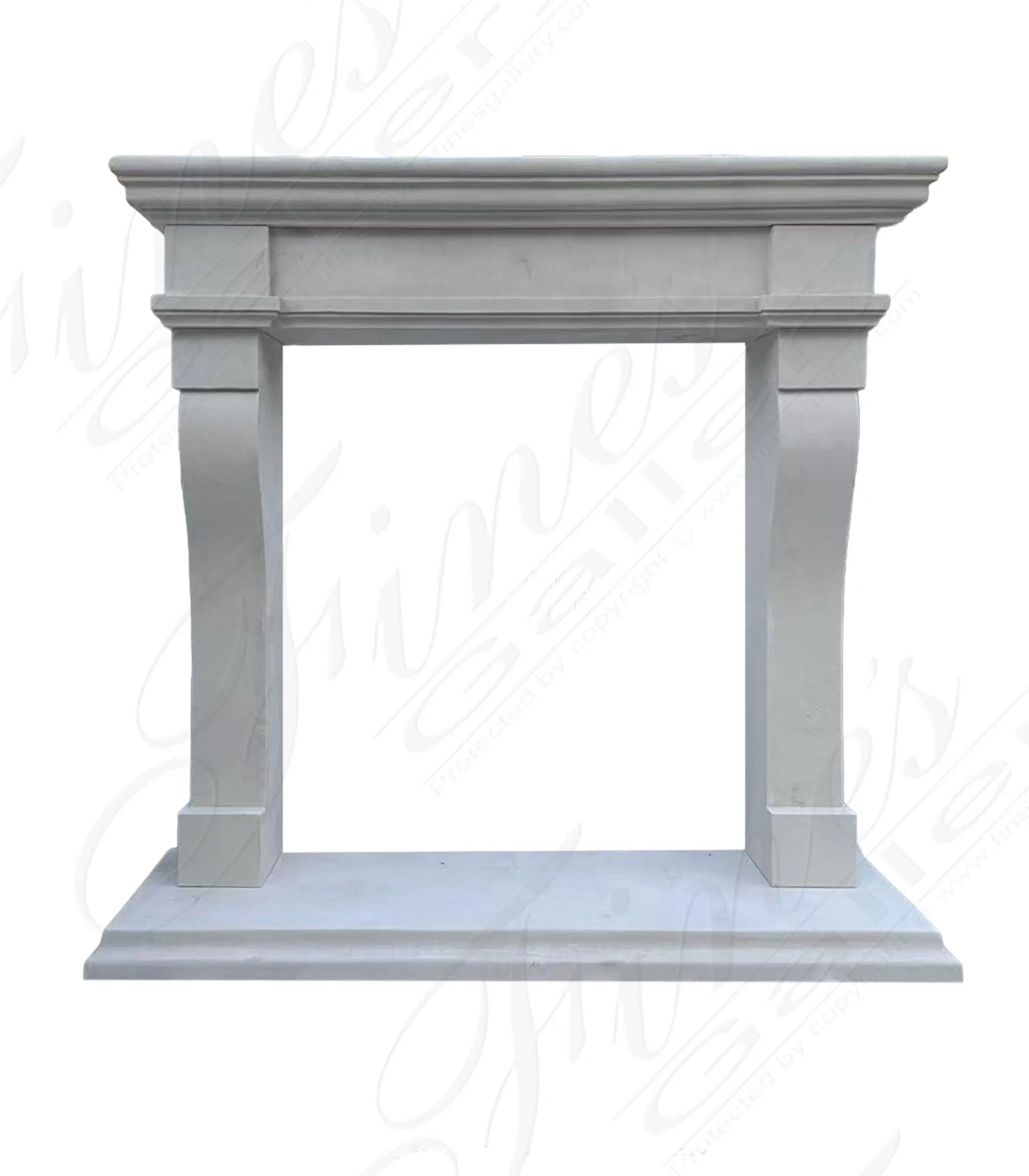 Rustic Fireplace Mantel in French Limestone — Model MFP-2511 — Hand-Crafted by Fine's Gallery