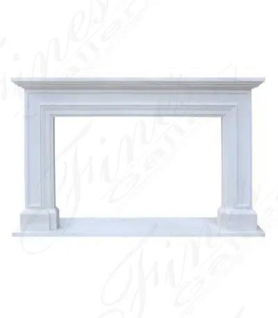 Oversized Contemporary Fireplace Mantel in Light Statuary White Marble