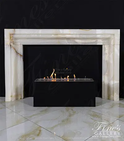 Contemporary Onyx Fireplace Mantel Surround