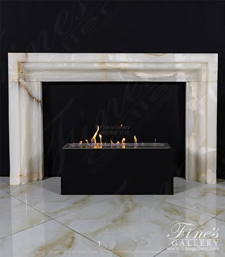 Contemporary Onyx Fireplace Mantel Surround