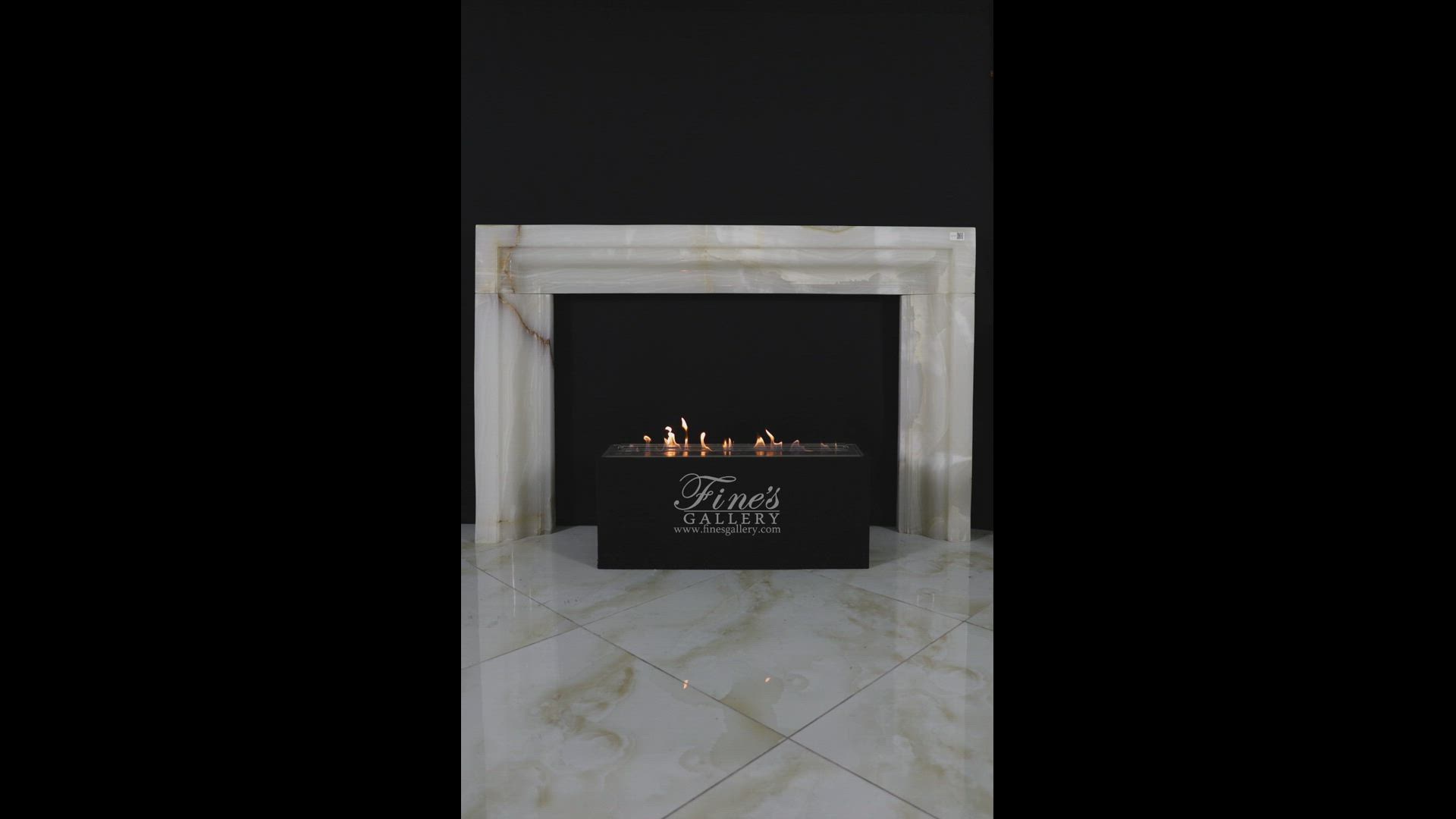 Contemporary Onyx Fireplace Mantel Surround — Model MFP-2518 — product video