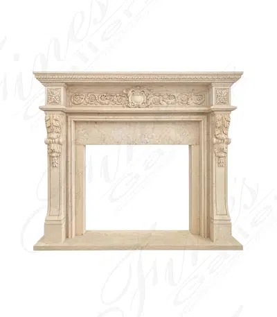 Elaborate Regency Style Mantel in Egypt Cream Marble