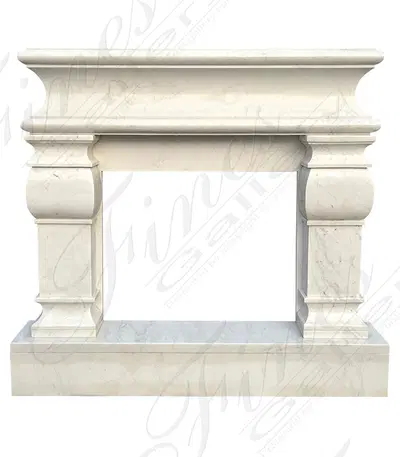 Classic Contemporary Mantel in Statuary White Marble