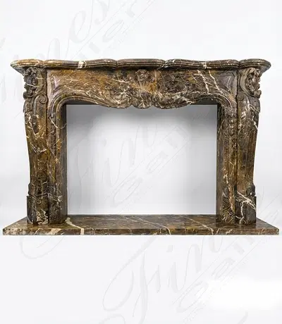 Louis XII Mantel in rare Michelangelo Portoro Marble