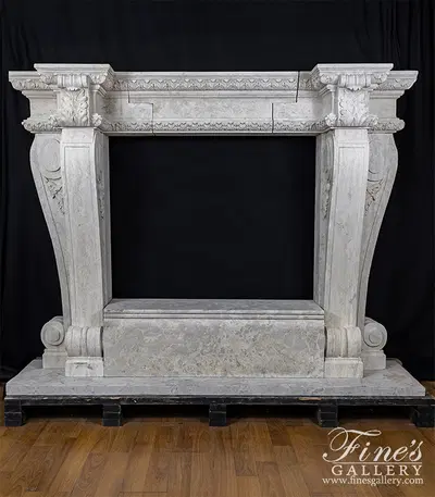 Oversized Tuscan Style Mantel in Light Travertine