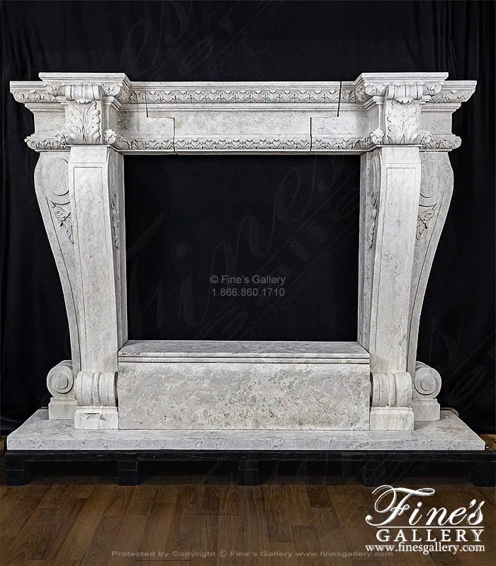 Oversized Tuscan Style Mantel in Light Travertine