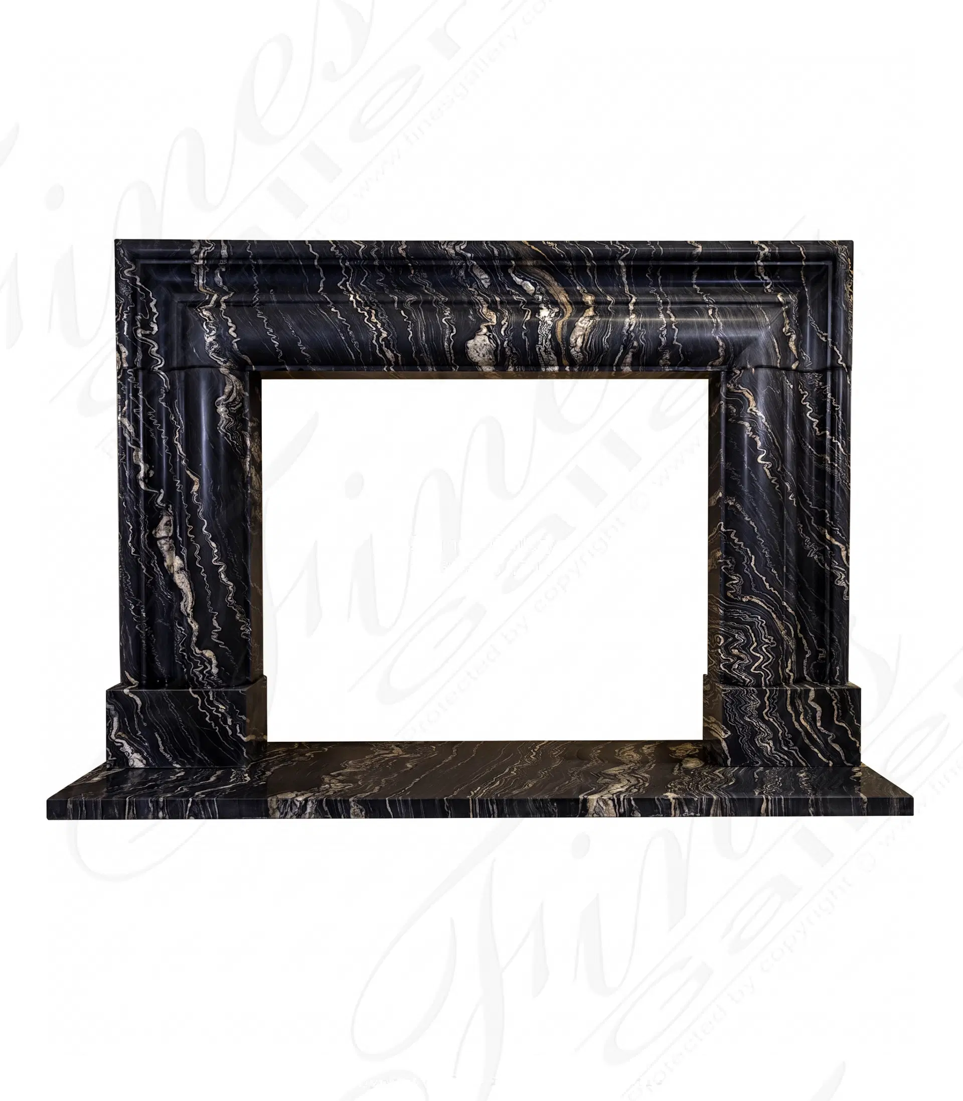 Deep Relief Bolection Style Mantel in Tropical Storm Quartz — Model MFP-2555 — product video