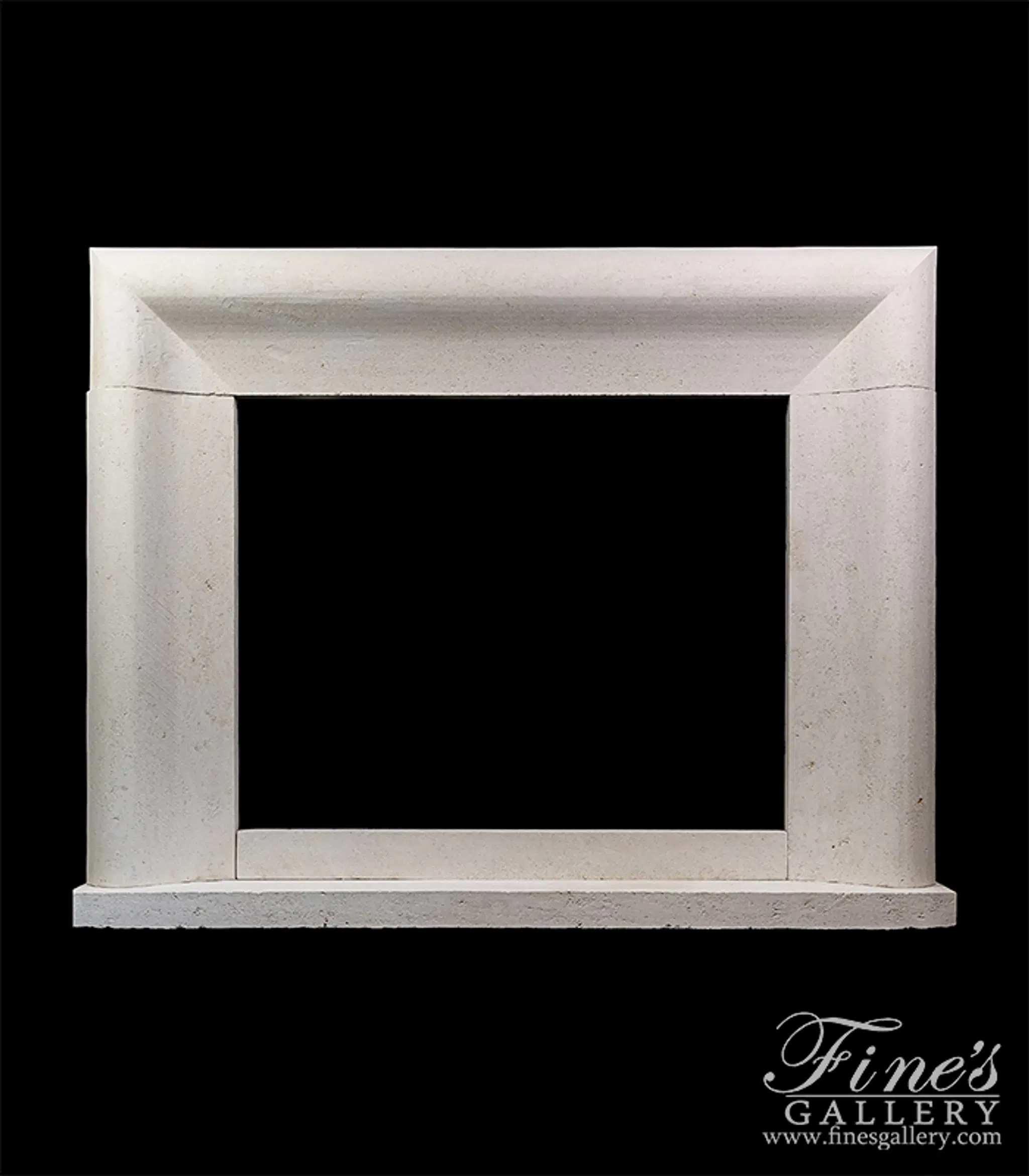 Modern Bolection Style Surround in French Limestone — Model MFP-2559 — Hand-Crafted by Fine's Gallery