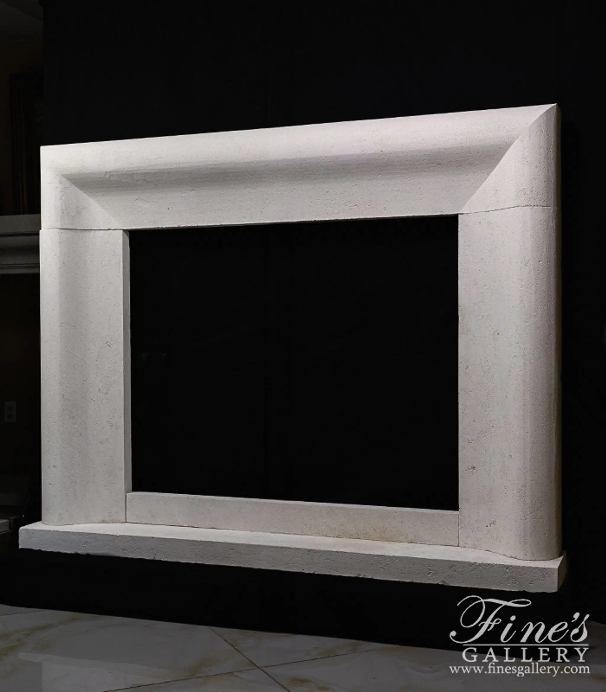 Modern Bolection Style Surround in French Limestone — Model MFP-2559 — detail view 1