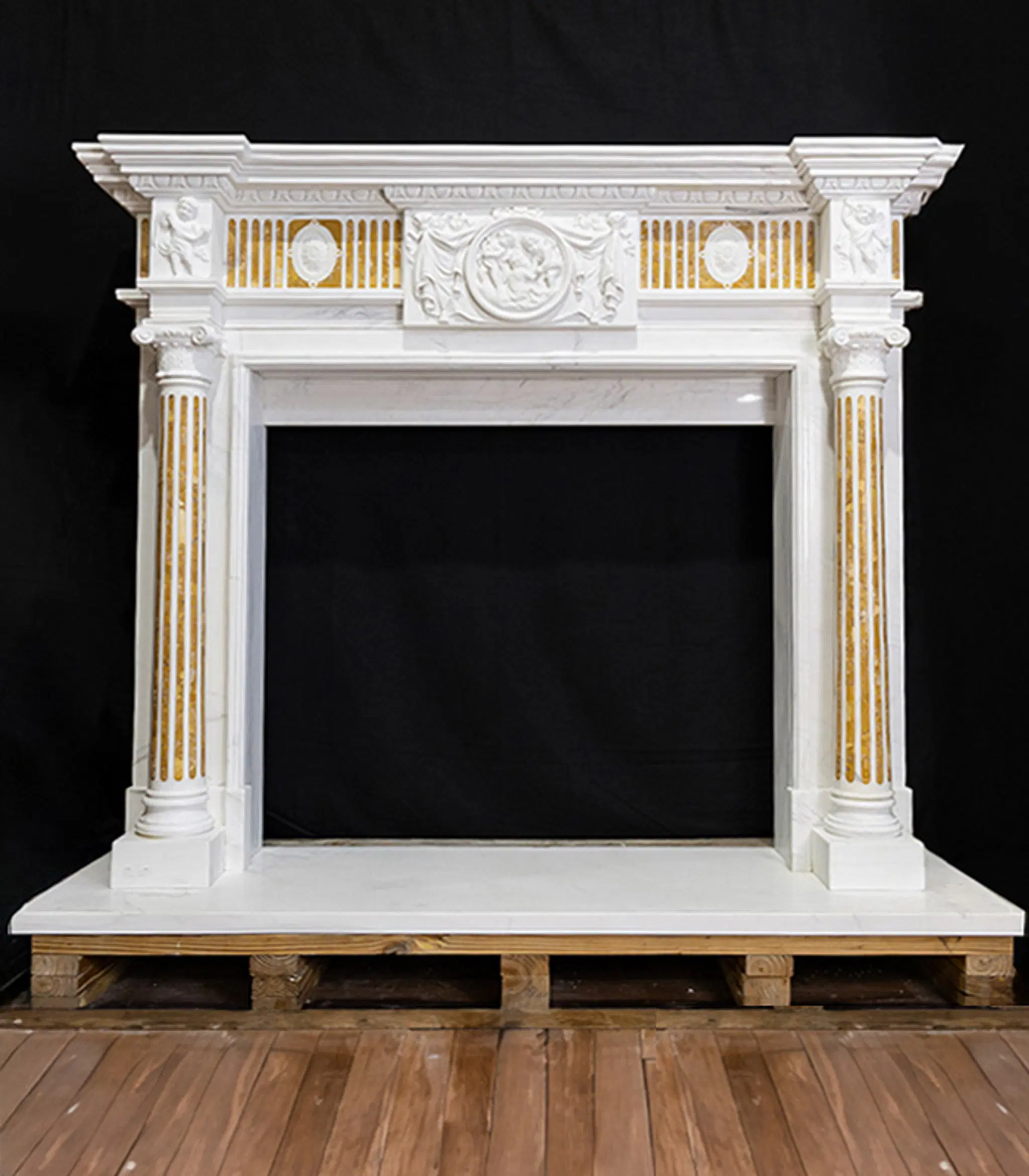 * antique flame ୨୧ * レクタングル型 アンティークフレーム Marble Fireplaces - The Lady Divinity Marble Fireplace - MFP