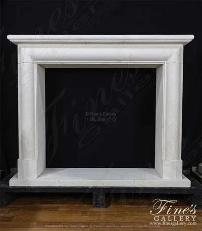Bolection Style Mantel with Shelf in French Limestone