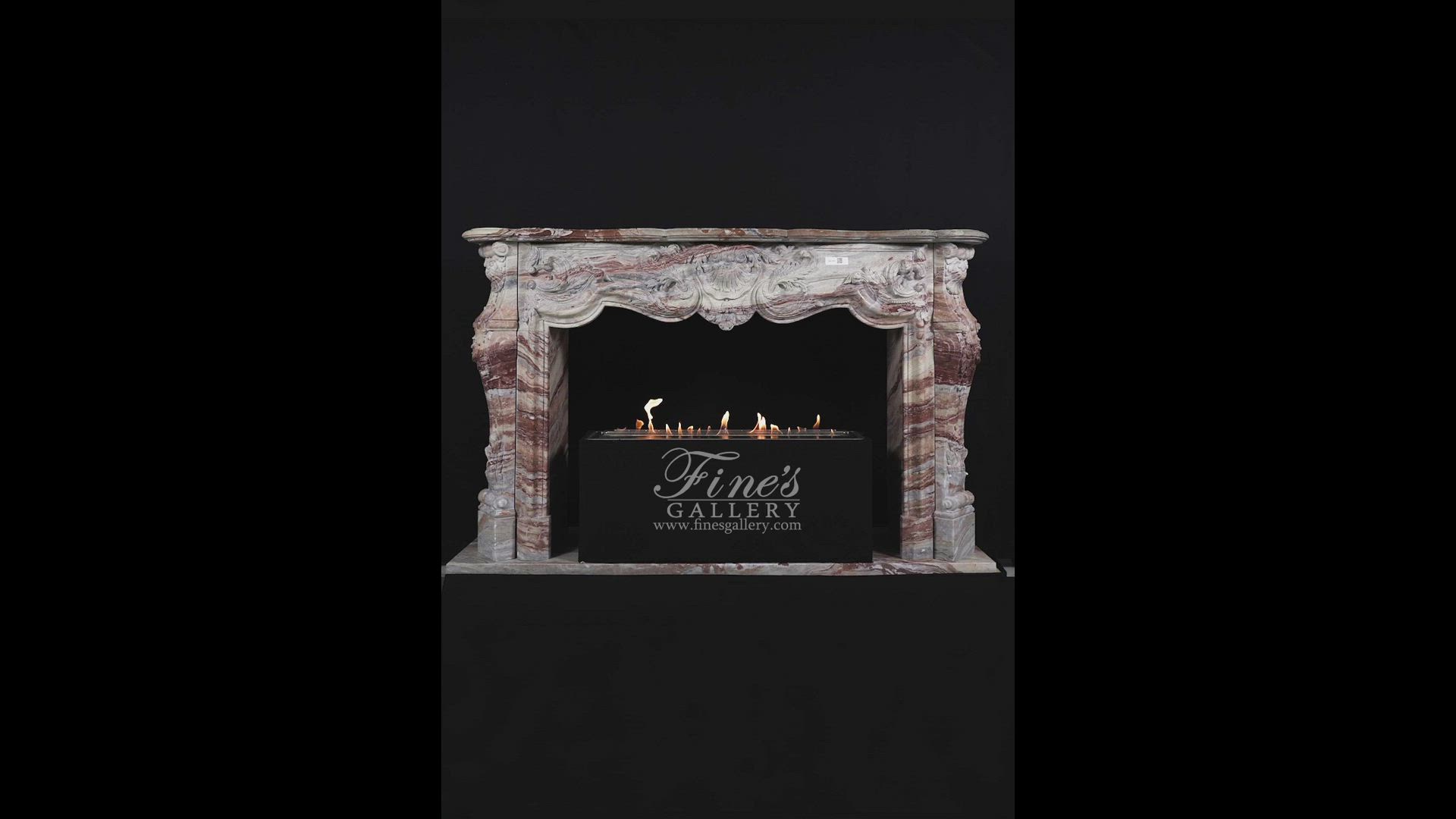 French Style Mantel in Arabascato Orobico Rosso Italian Marble — Model MFP-2600 — product video