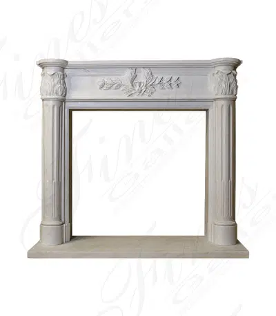English Regency Columned Mantel in Statuary Marble