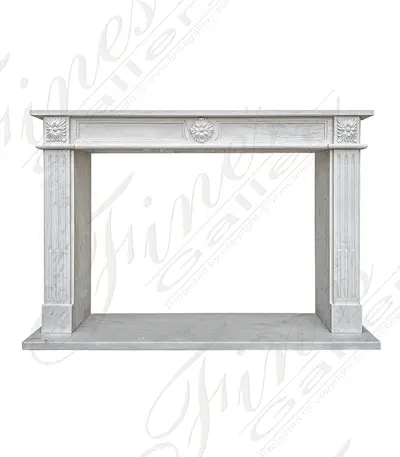 Oversized Regency Style Mantel in Statuary White Marble