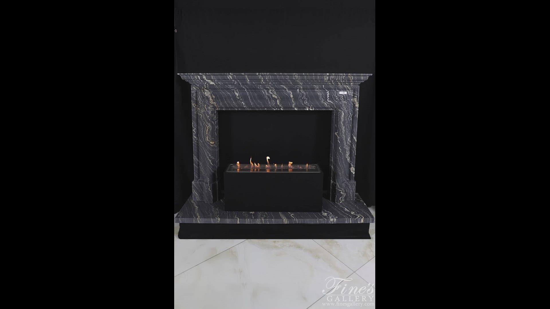 An Exotic Tropical Storm Quartzite Bolection Style Mantel With Shelf — Model MFP-2613 — product video