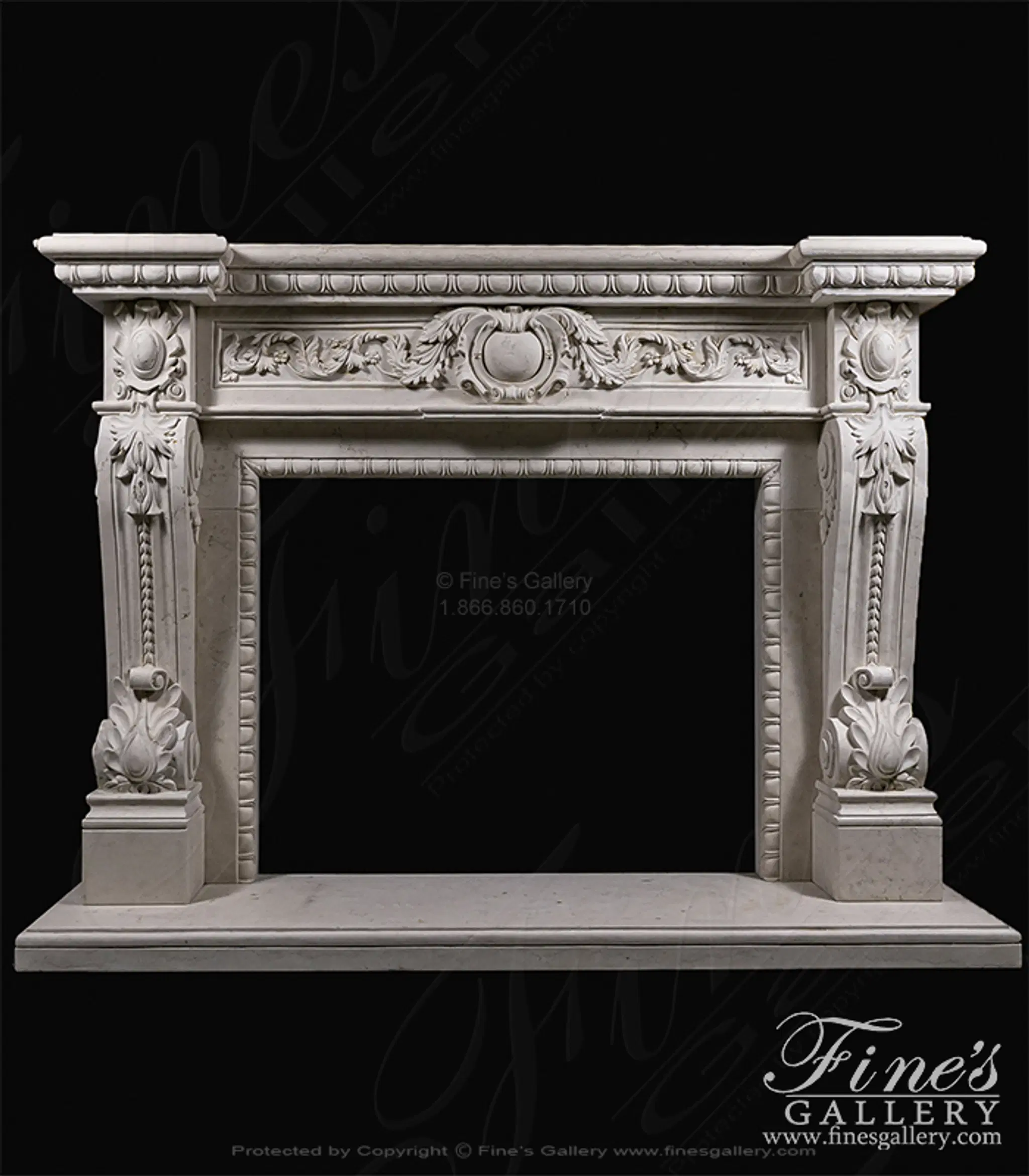 Oversized Italian Style Surround In Bianco Perlino Marble