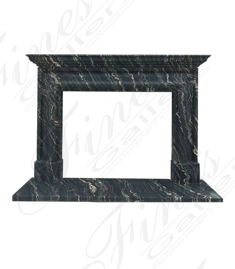 An Exotic Tropical Storm Quartzite Bolection Style Mantel With Shelf