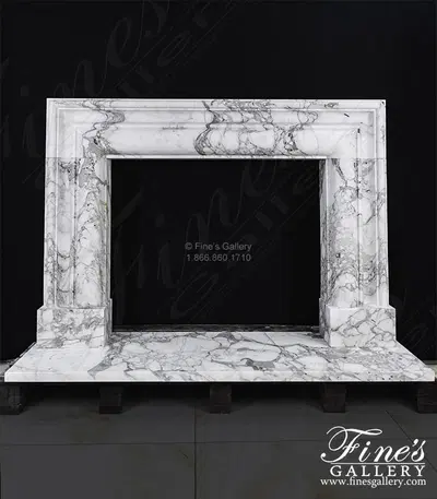 Bolection style mantel in Exotic Arabascato Marble
